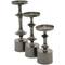 CosmoLiving by Cosmopolitan Black Aluminum Pillar Candle Holder Set